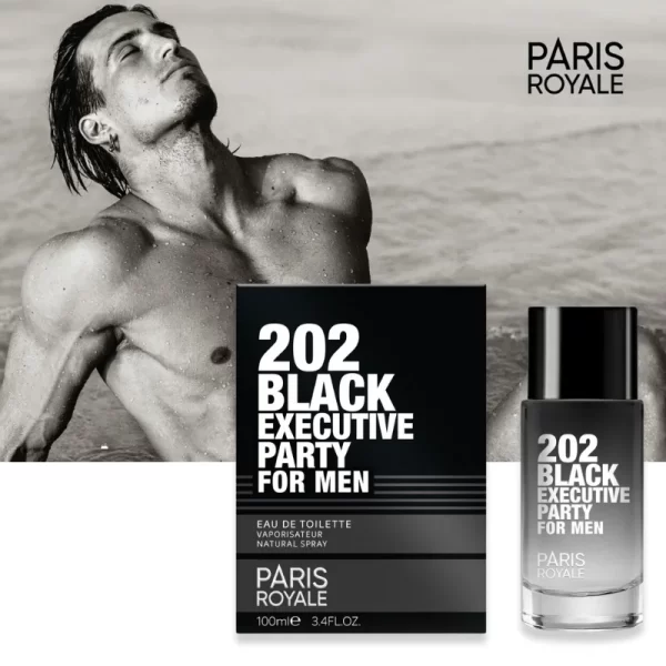 Paris Royale PR033: 202 Black Executive Party voor Mannen 100 ml EDT - Afbeelding 3