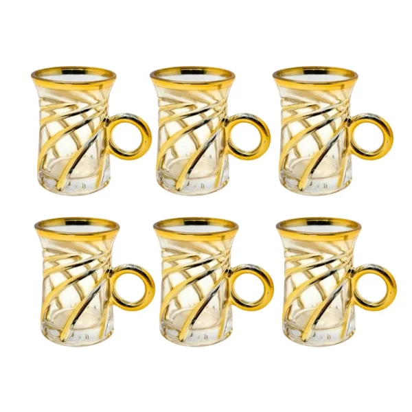 Eisenbach EB-6DTC250: 6 Demitasse espressokoffie glazen beker met goud accent