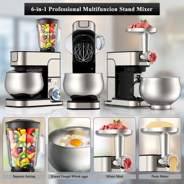 Royalty Line RL-PKM2800BG: 3-in-1 keukenmachine, blender, standmixer - 2800W - Afbeelding 3