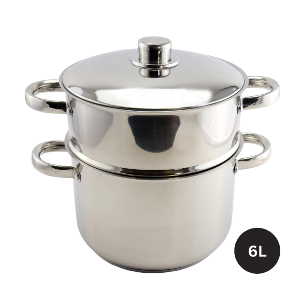 Royalty Line RL-C6L: RVS kookpan, stoompan en couscous pan - 6L - Afbeelding 3