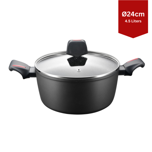 Royalty Line RL-FTN24: 24cm Gegoten Greblon marmer gecoate braadpan - 4.5L - Afbeelding 2