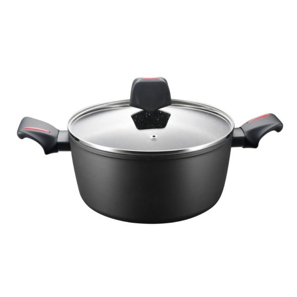 Royalty Line RL-FTN24: 24cm Gegoten Greblon marmer gecoate braadpan - 4.5L