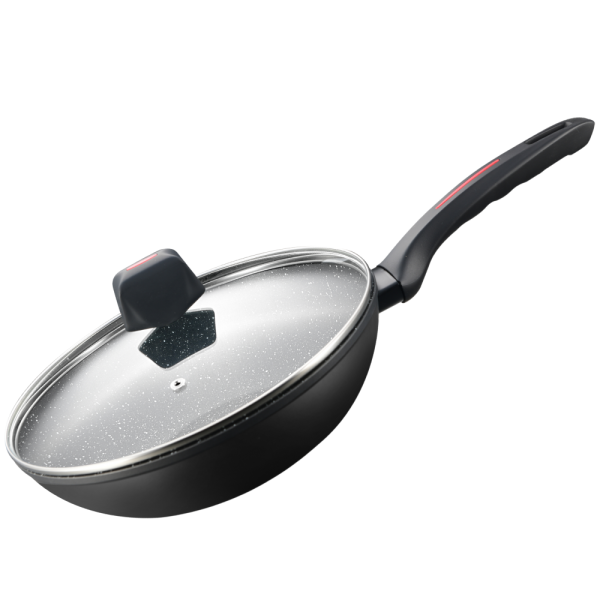 Royalty Line RL-FWN30: 30cm Marmeren Wok Pan Inductie Wok Pan - 4.4L